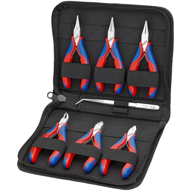 Knipex Electronics Pliers and Tweezer Set in Case 7 Pieces Multi Component Grips 00 20 16