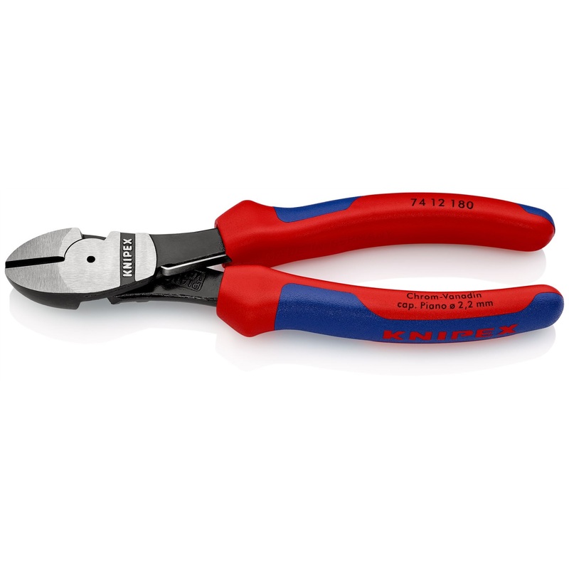 Knipex High Leverage Diagonal Cutter Cutting Pliers 180mm Multi Component Grips 74 12 180