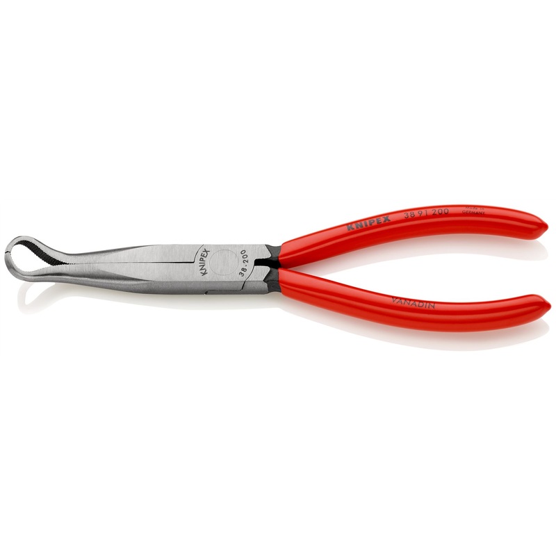 Knipex Mechanics Pliers 200mm 45 Degree Angled Half Round Long Jaws 38 91 200