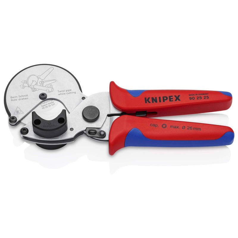 Knipex Pipe Cutter for Composite and Plastic Pipes 26mm Capactiy Multi Component Grips 90 25 25