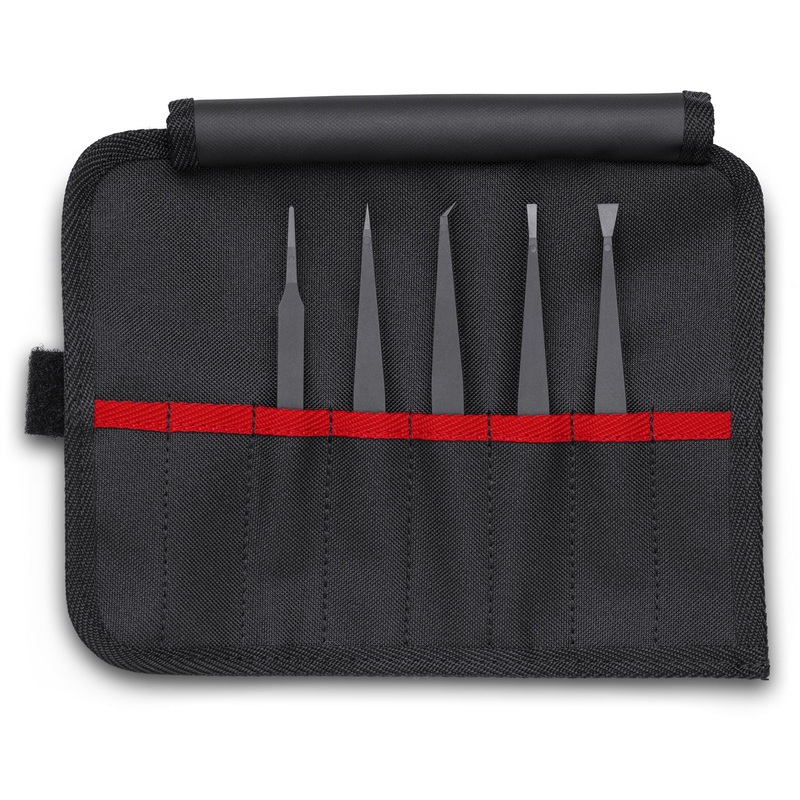Knipex Plastic Tweezers Set ESD 5 Pieces in Tool Roll