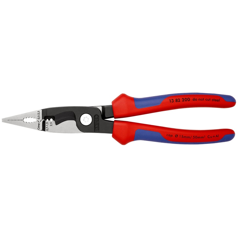 KNIPEX Pliers for Electrical Installation 200mm Multi Component Grips 13 82 200