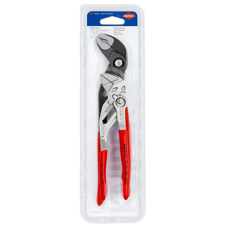 KNIPEX Pliers Wrench and Cobra Water Pump Pliers Set 2 Pieces 180mm 250mm 00 31 20 V03