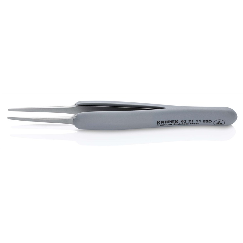Knipex Precision Tweezers with Rubber Handles ESD Smooth Gripping Surfaces 92 21 11 ESD