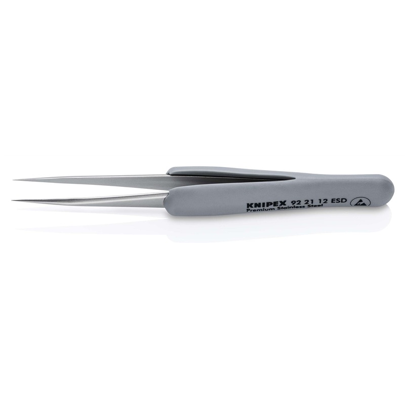 Knipex Precision Tweezers with Rubber Handles ESD Smooth Gripping Surfaces 92 21 12 ESD