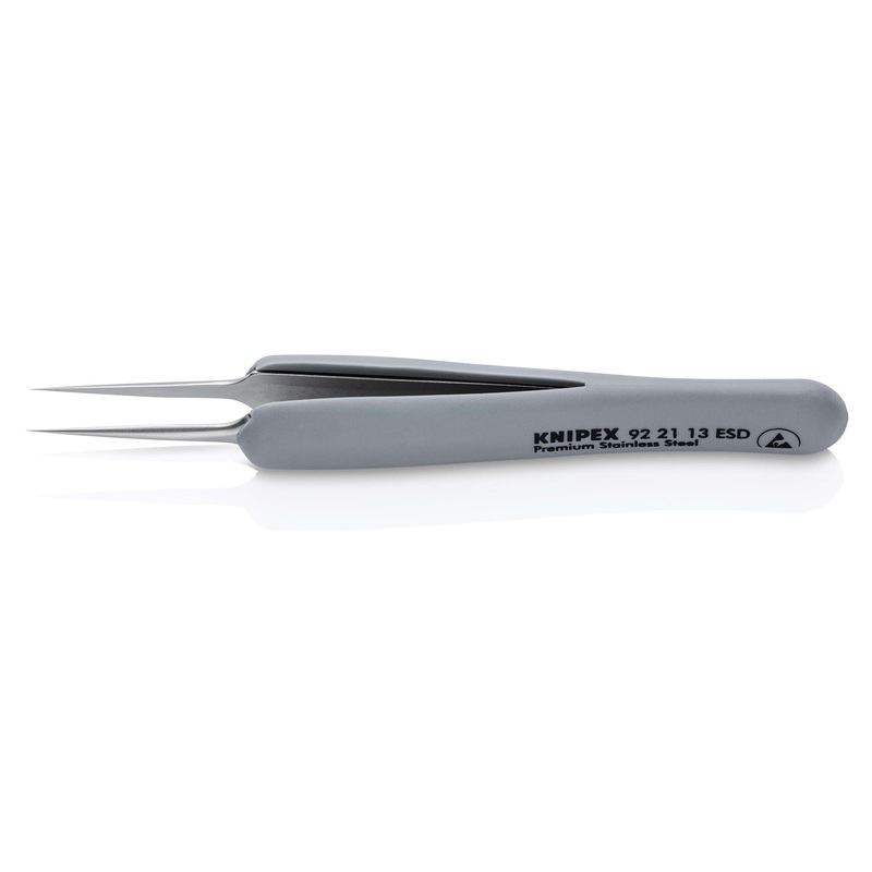 Knipex Precision Tweezers with Rubber Handles ESD Smooth Gripping Surfaces 92 21 13 ESD