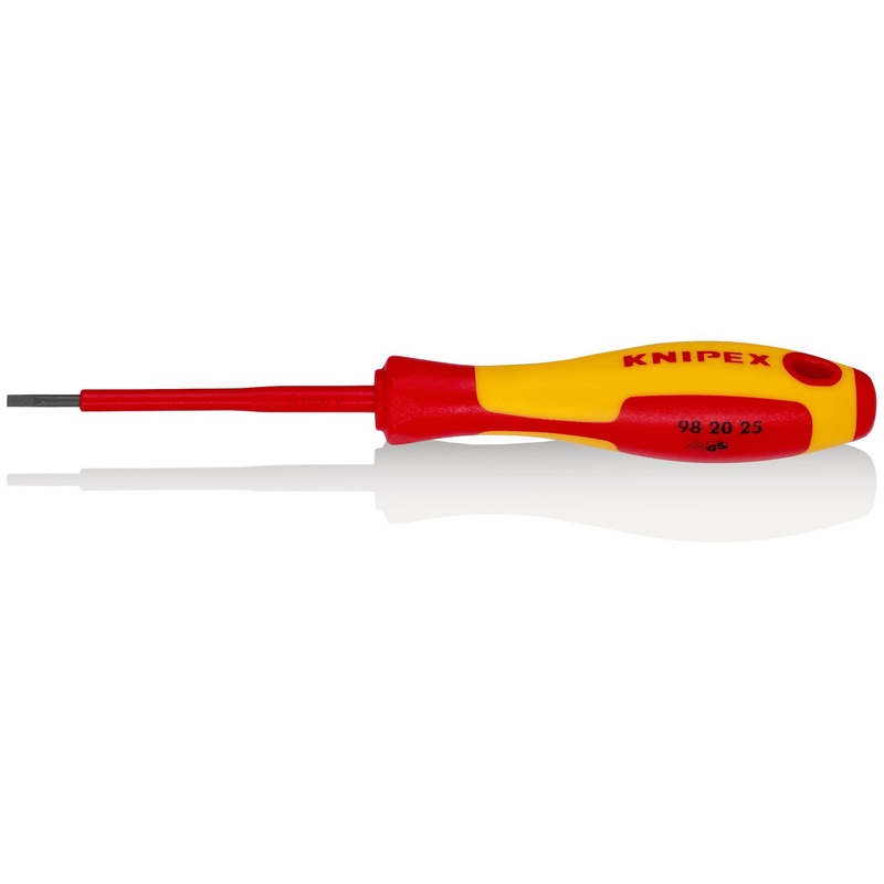 Knipex VDE Screwdriver for Slotted Screws 1000V 2.5 x 0.4 x 75mm 98 20 25