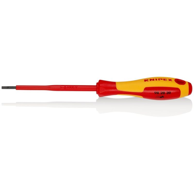 Knipex VDE Screwdriver for Slotted Screws 1000V 3.0 x 0.5 x 100mm 98 20 30