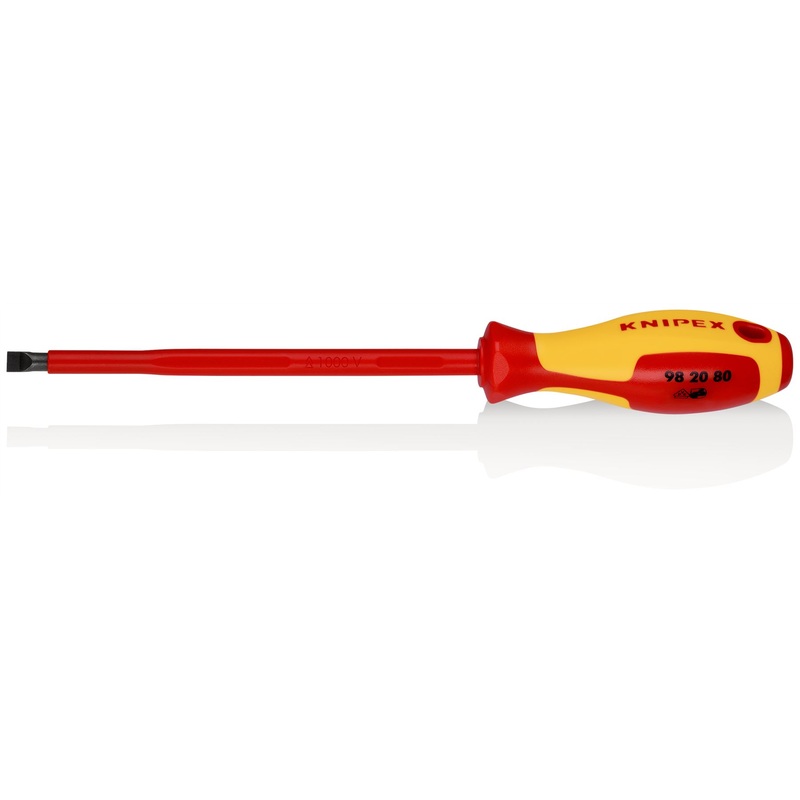 Knipex VDE Screwdriver for Slotted Screws 1000V 8.0 x 1.2 x 175mm 98 20 80