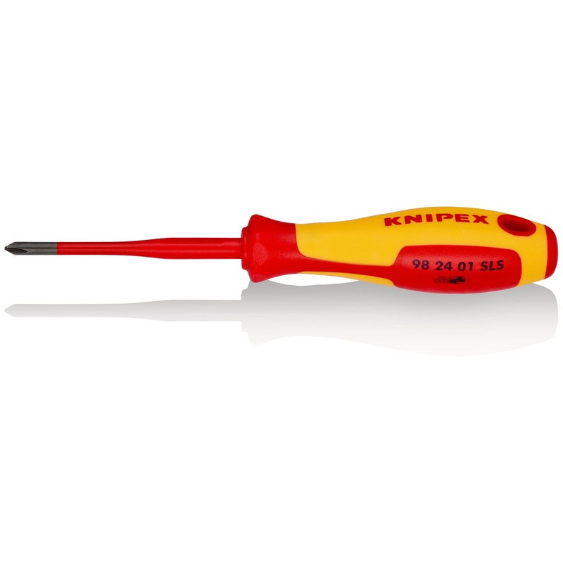 Knipex VDE Screwdriver (Slim) for PlusMinus Phillips Screws 1000V PH/S1 x 80mm 98 24 01 SLS