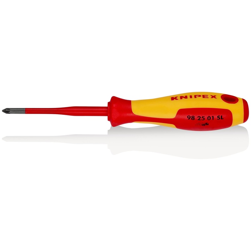 Knipex VDE Screwdriver (Slim) for Pozi Screws 1000V PZ1 x 80mm 98 25 01 SL
