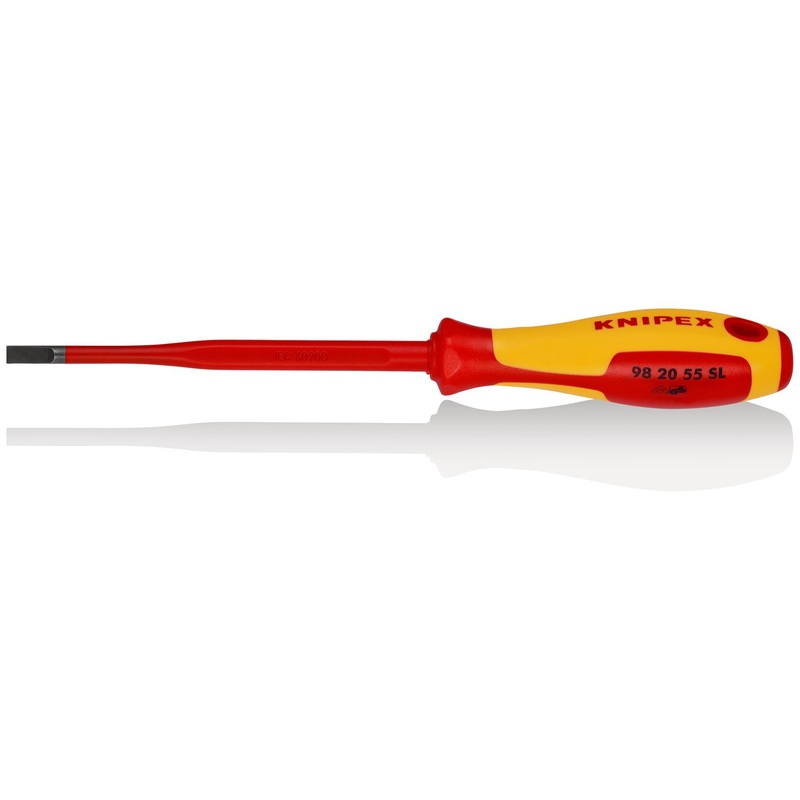 Knipex VDE Screwdriver (Slim) for Slotted Screws 1000V 5.5 x 1.0 x 125mm 98 20 55 SL