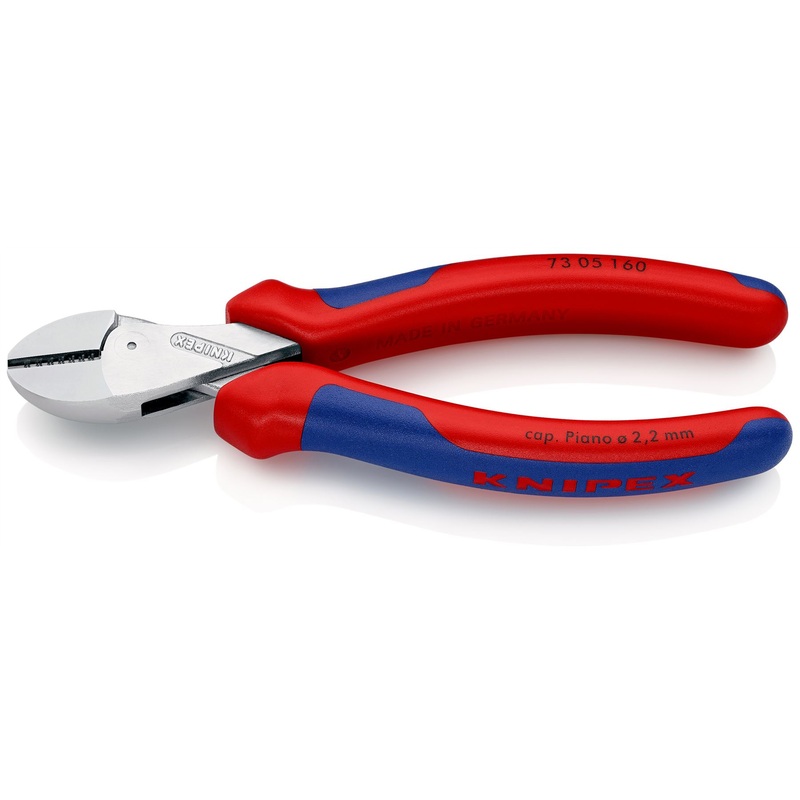 Knipex X-Cut Diagonal Side Cutting Pliers 160mm Multi Component Grips Chrome Plated 73 05 160