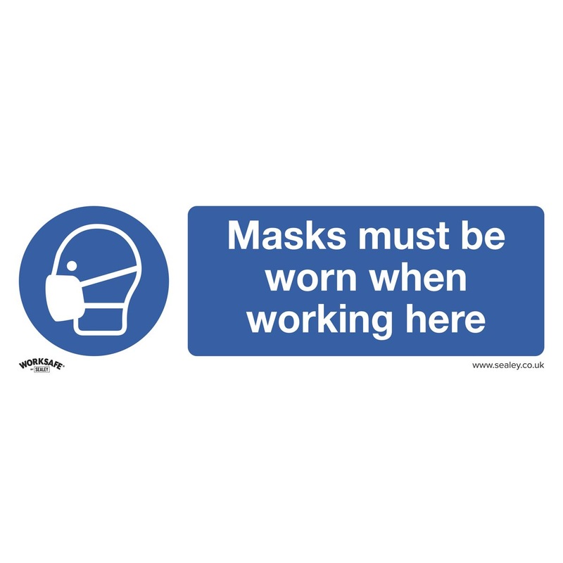 Worksafe by Sealey Mandatory Safety Sign - Masks Must Be Worn - Rigid Plastic