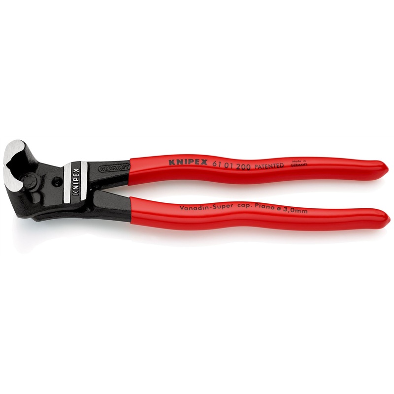 KNIPEX Bolt End Cutting Nipper Pliers High Lever Transmission 200mm Plastic Coated 61 01 200