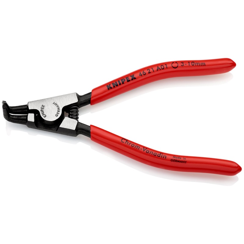 KNIPEX Circlip Pliers for External Circlips on Shafts 90 Angled 125mm 0.9mm Diameter Tips 46 21 A01 SB
