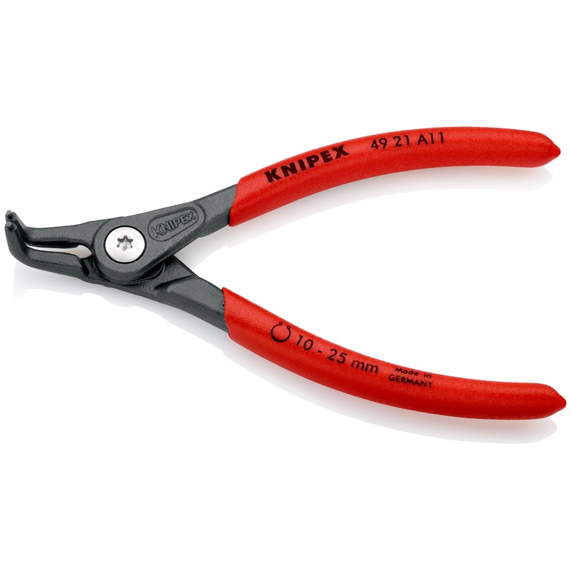 KNIPEX Precision Circlip Pliers for External Circlips on Shafts 90 Angled 130mm 1.3mm Diameter Tips 49 21 A11
