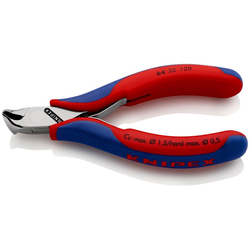 KNIPEX Precision Electronics End Cutting Nipper Pliers 15 Bend 120mm Multi Component Grips 64 32 120