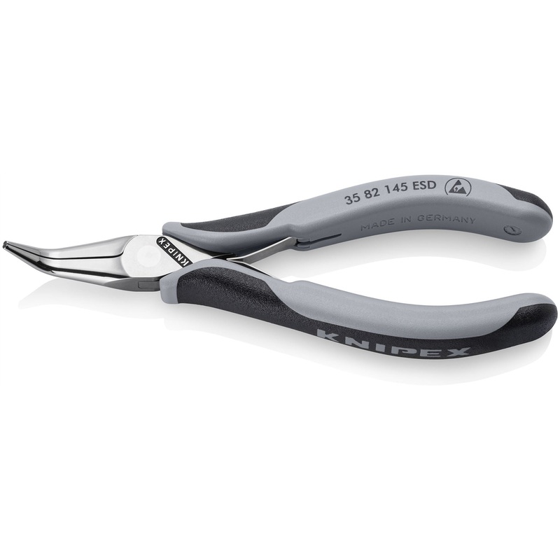 KNIPEX Precision Electronics Gripping Pliers ESD 145mm Black/Grey Multi Component Grips 35 82 145 ESD