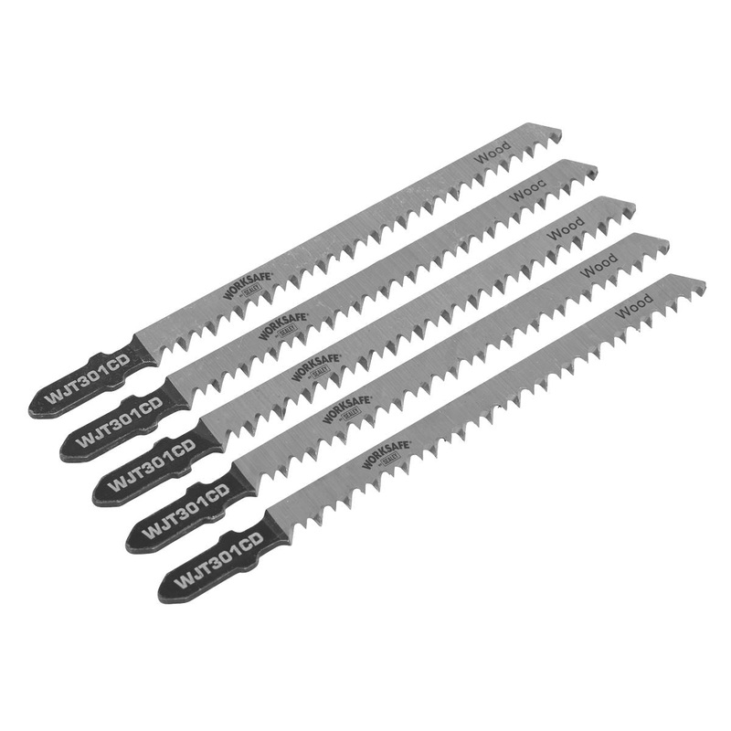 Worksafe by Sealey Jigsaw Blade Wood & Plastics 90mm 8tpi - Pack of 5