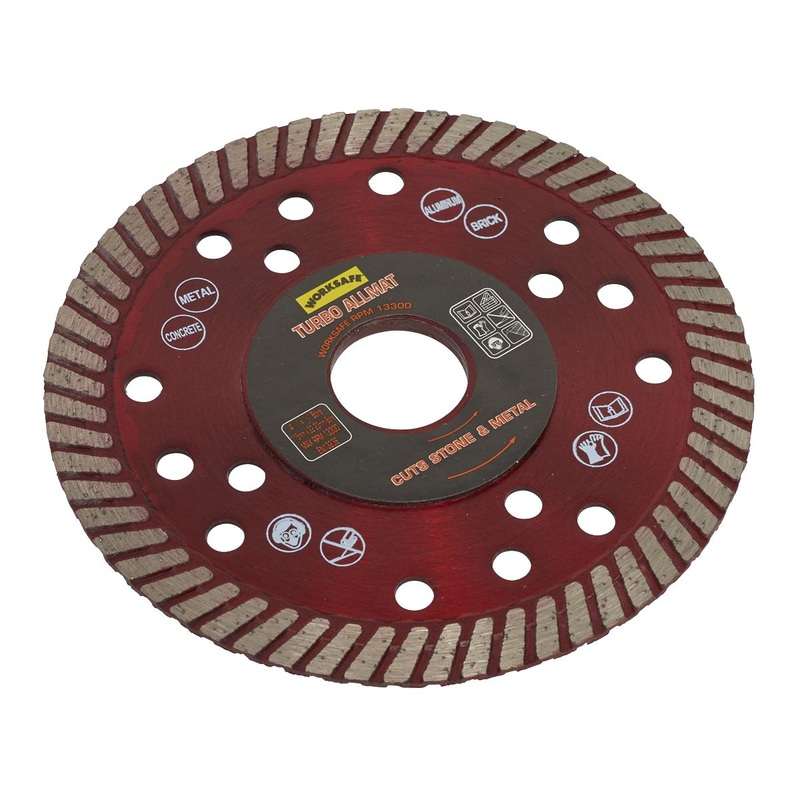 Worksafe by Sealey Turbo Allmat Diamond Blade 115 x 22mm