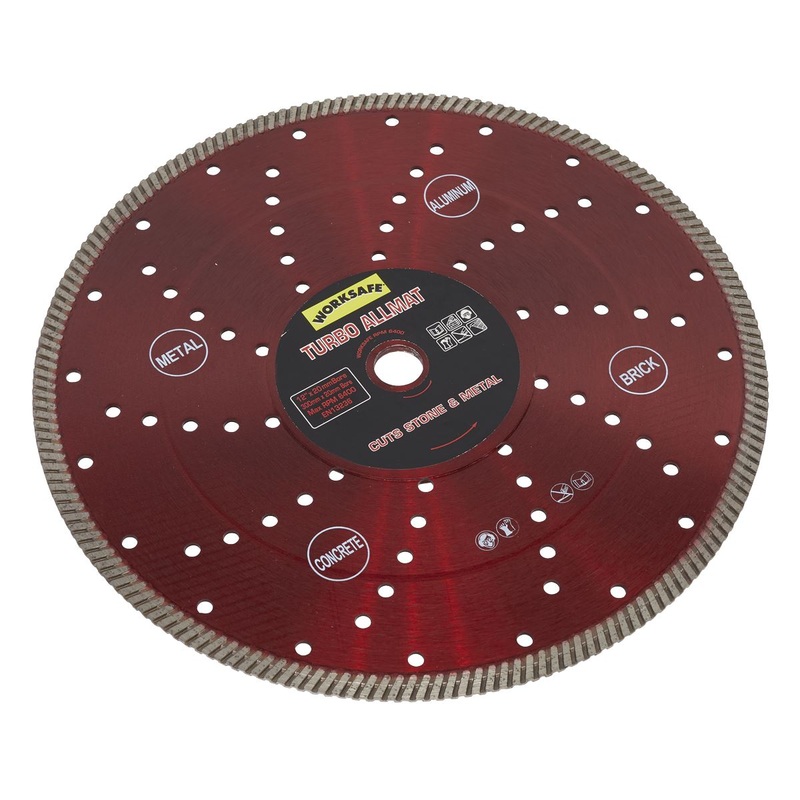 Worksafe by Sealey Turbo Allmat Diamond Blade 300 x 20mm