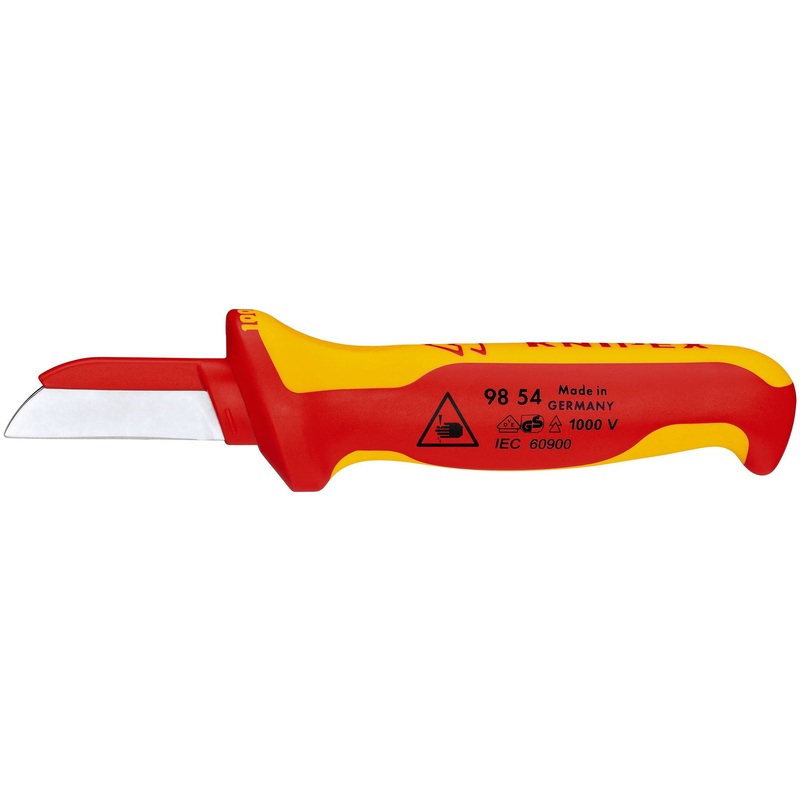 KNIPEX Cable Knife 190mm VDE Insulated Multi Component Handle 50mm Blade Length 98 54 SB