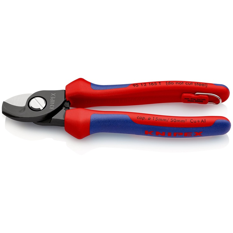 Knipex Cable Shears 165mm Multi Component Grips with Tether Point 95 12 165 T