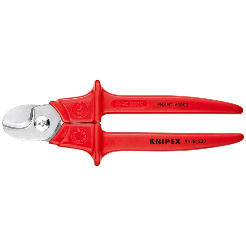 KNIPEX Cable Shears Cutters VDE Insulated Cuts Cable up to 16mm Diameter 230mm Plastic Insulated Handles 95 06 230