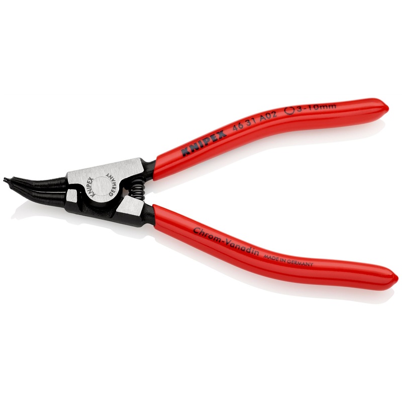 KNIPEX Circlip Pliers for External Circlips on Shafts 45 Angled 130mm 0.9mm Diameter Tips 46 31 A02