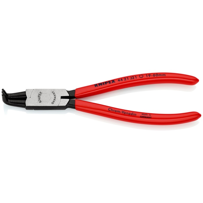 KNIPEX Circlip Pliers for Internal Circlips in Bore Holes Bent Nose 170mm 1.8mm Diameter Tips 44 21 J21