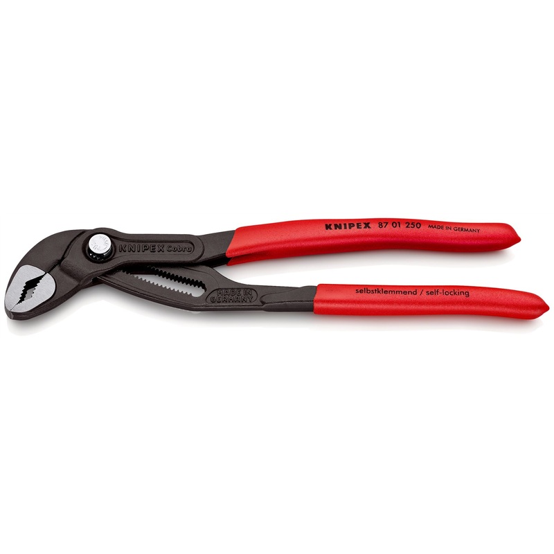 KNIPEX Cobra High Tech Water Pump Pliers 250mm Plastic Coated Handles Non Slip 87 01 250 SB