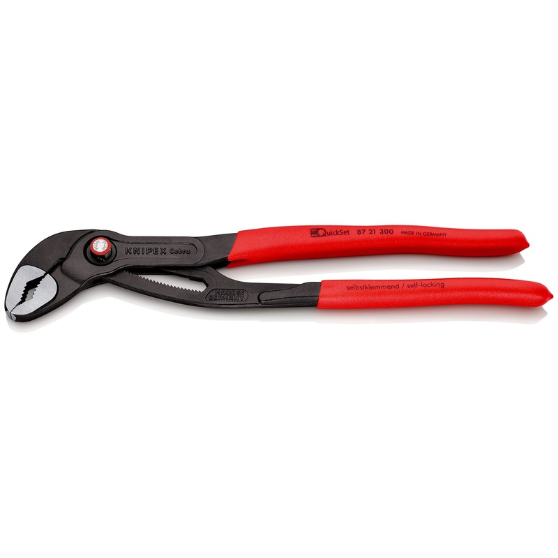 KNIPEX Cobra QuickSet High Tech Water Pump Pliers 300mm Plastic Coated Handles Non Slip 87 21 300