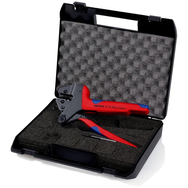 KNIPEX Crimp System Pliers in Plastic Case with Foam Insert without Crimping Dies 200mm 97 43 200