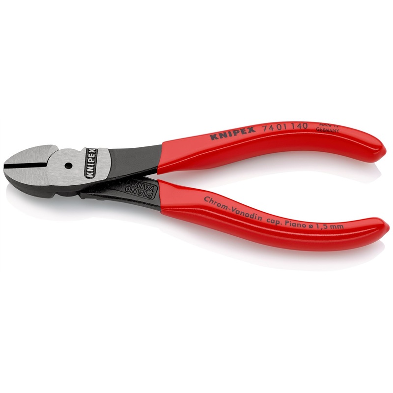 KNIPEX Diagonal Cutting Pliers High Leverage Side Cutters 140mm Plastic Coated Handles 74 01 140