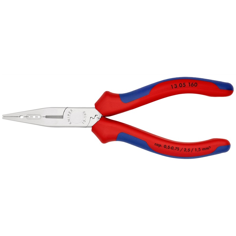 Knipex Electricians Pliers 160mm for Cable Work Multi Component Grips Chrome Plated 13 05 160