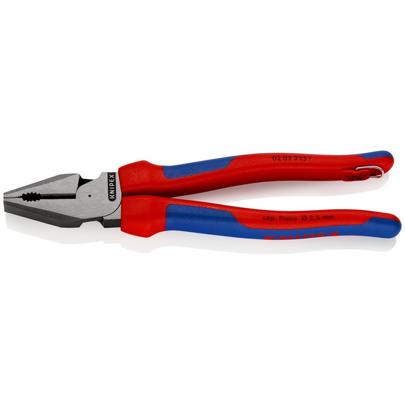 Knipex High Leverage Combination Pliers 225mm Multi Component Grips with Tether Point 02 02 225 T