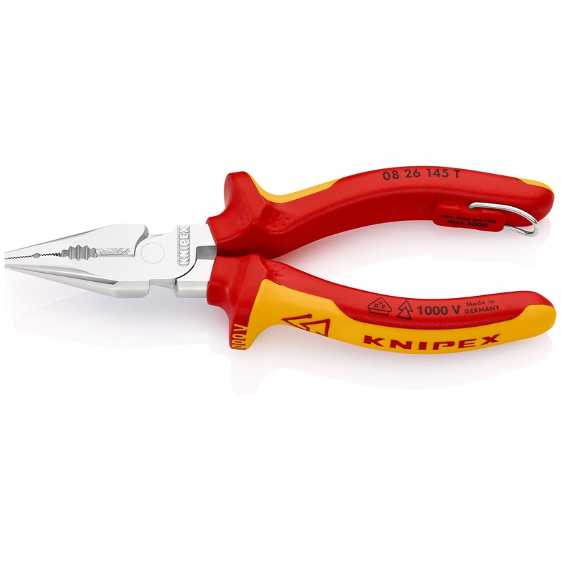 Knipex Needle Nose Combination Pliers 145mm VDE Insulated 1000V with Tether Point 08 26 145 T