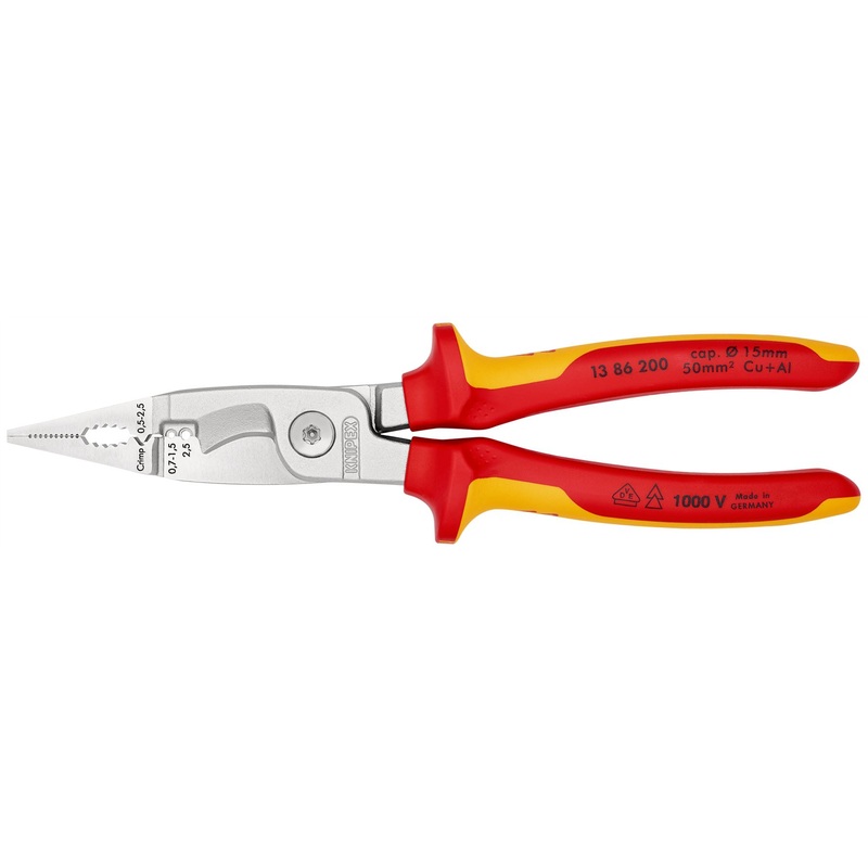 Knipex Pliers for Electrical Installation 200mm VDE Insulated 13 86 200