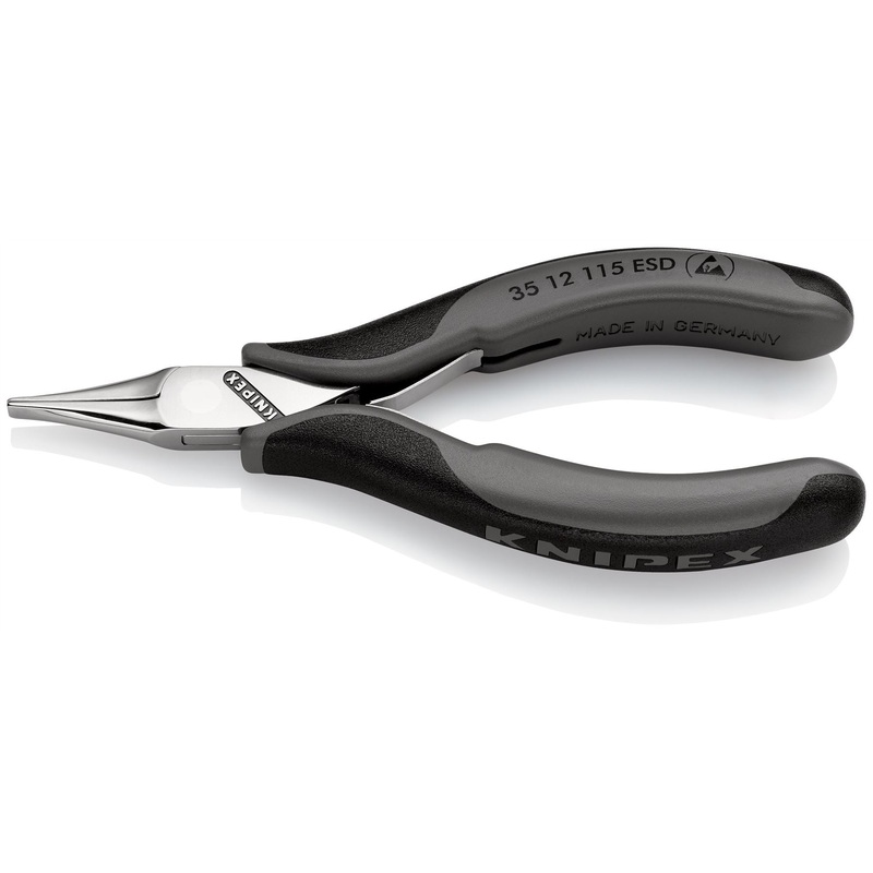KNIPEX Precision Electronics Gripping Pliers ESD 115mm Black/Grey Multi Component Grips 35 12 115 ESD