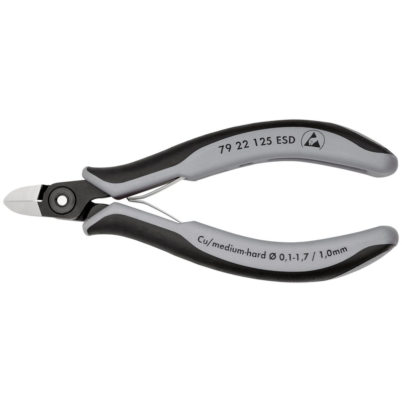 KNIPEX Precision Electronics Side Cutter Cutting Pliers ESD 125mm Multi Component Grips 79 22 125 ESD