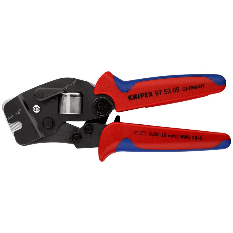 KNIPEX Self Adjusting Crimping Pliers for Wire Ferrules with Front Loading 0.08-10/16mm 190mm Multi Component Grips 97 53 09 SB