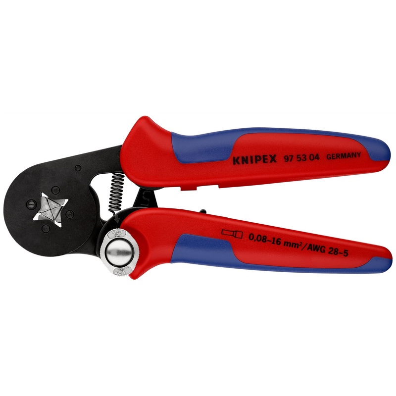 KNIPEX Self Adjusting Crimping Pliers for Wire Ferrules with Lateral Access 0.08-16mm 180mm Multi Component Grips 97 53 04
