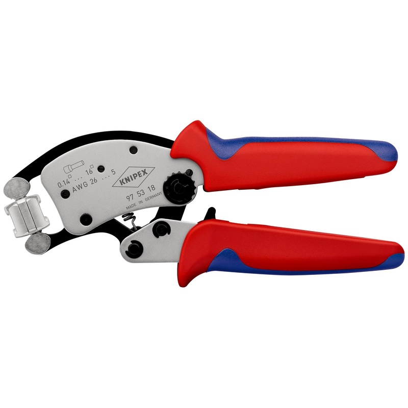 Knipex Twistor 16 Self Adjusting Crimping Pliers for Wire Ferrules with Rotatable Die Head 97 53 18
