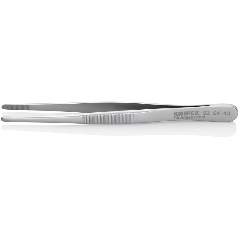 KNIPEX Universal Tweezers 120mm Blunt Tip Stainless Steel 92 64 43
