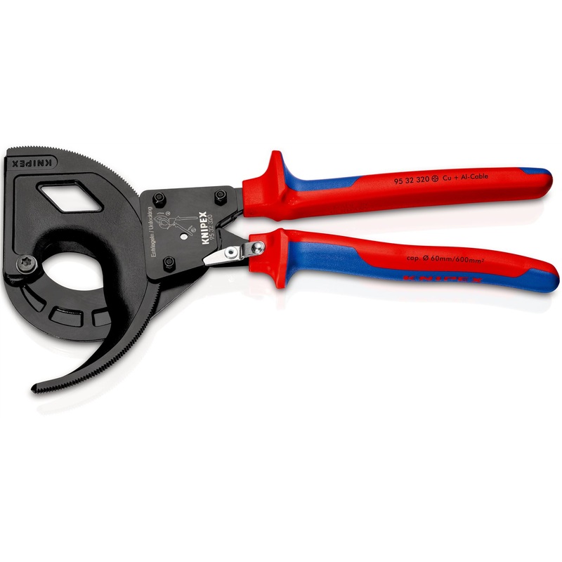 KNIPEX Cable Cutter Ratchet Action 3 Stage 60mm Diameter Cutting Capacity 320mm Multi Component Grips 95 32 320