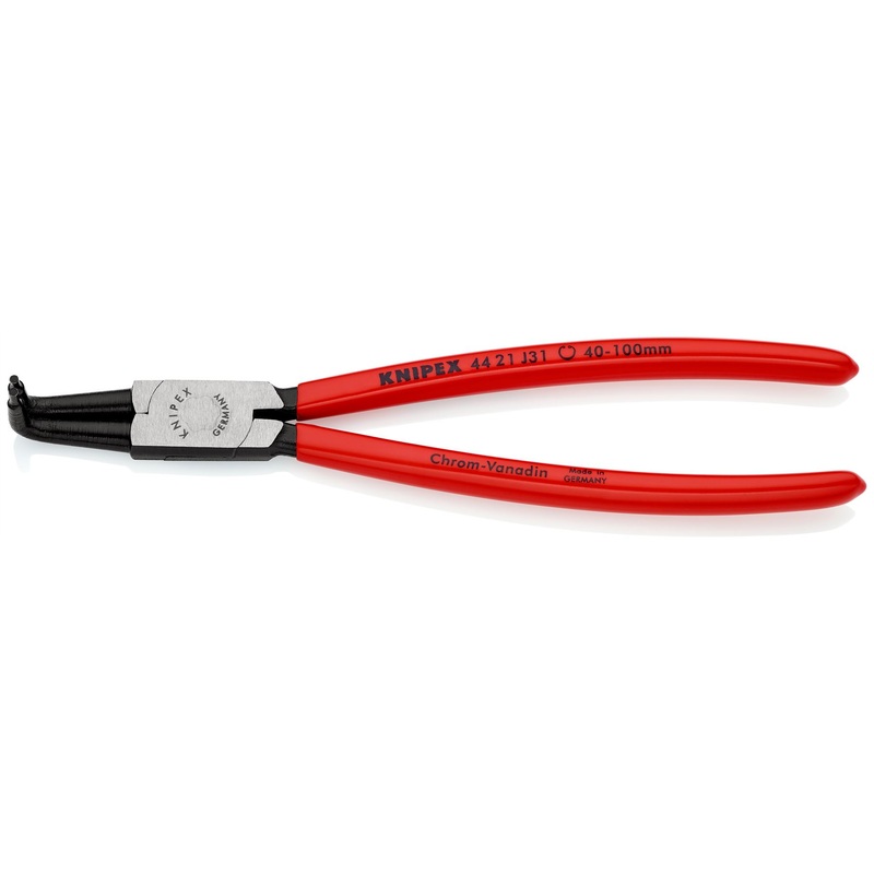 KNIPEX Circlip Pliers for Internal Circlips in Bore Holes Bent Nose 215mm 2.3mm Diameter Tips 44 21 J31