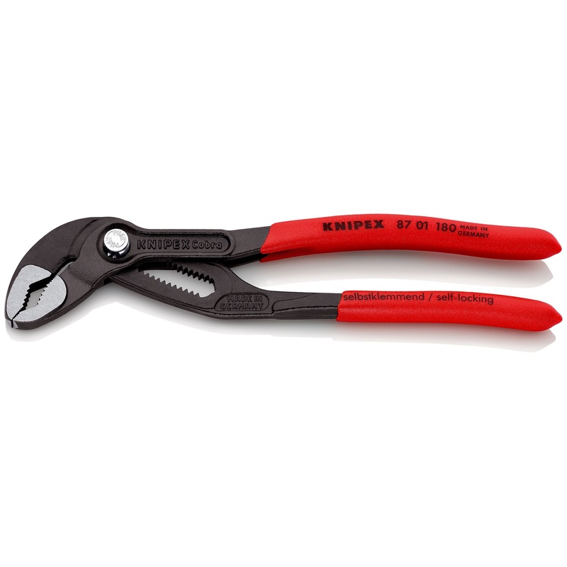 KNIPEX Cobra High Tech Water Pump Pliers 180mm Plastic Coated Handles Non Slip 87 01 180 SB