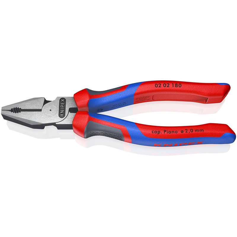 KNIPEX Combination Pliers High Leverage 180mm Multi Component Grips 02 02 180