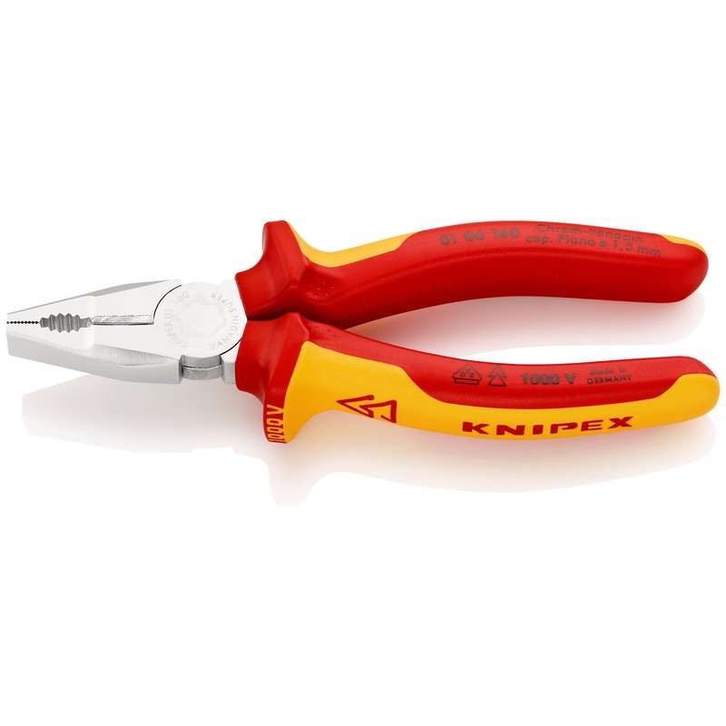 KNIPEX Combination Pliers VDE 160mm Chrome Vanadium 01 06 160